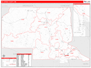 Rio Arriba Wall Map Red Line Style